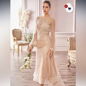 Pearl Embellished Midi Dress by Andrea and Leo